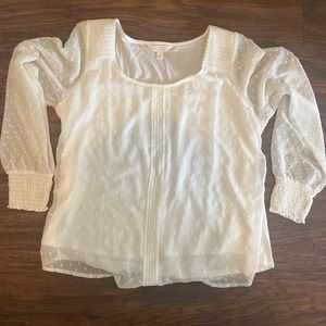 LC Lauren Conrad White Sheer Blouse